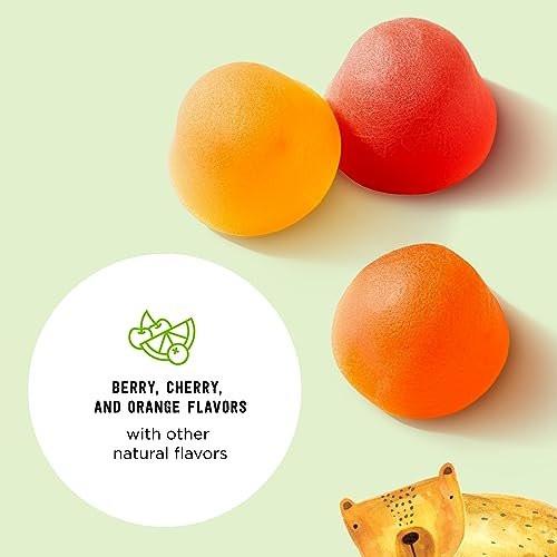Mama Bear Bio Kinder Multivitamin Gummibärchen, Beere, Kirsche & Orange, 60 Stück, 1 Monatsvorrat
