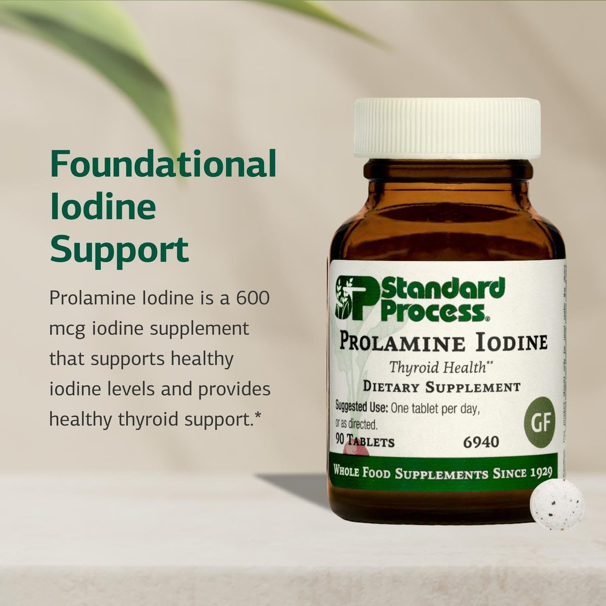 Standard Process Prolamine Iodine – Schilddrüsen-Unterstützung mit Jod – 90 Tabletten