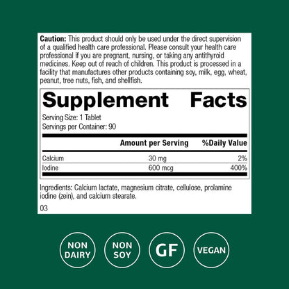 Standard Process Prolamine Iodine – Schilddrüsen-Unterstützung mit Jod – 90 Tabletten