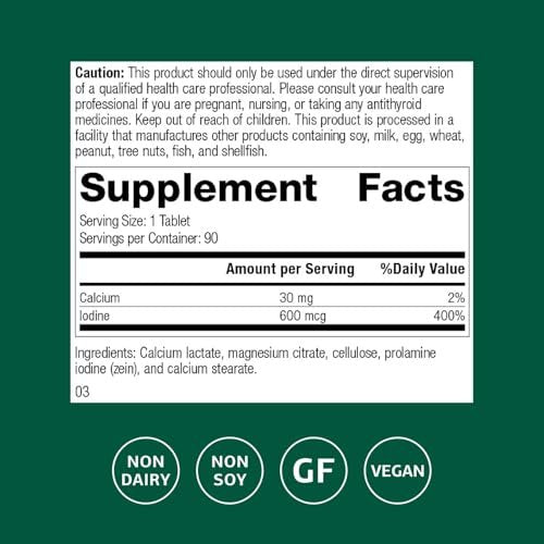Standard Process Prolamine Iodine – Schilddrüsen-Unterstützung mit Jod – 90 Tabletten