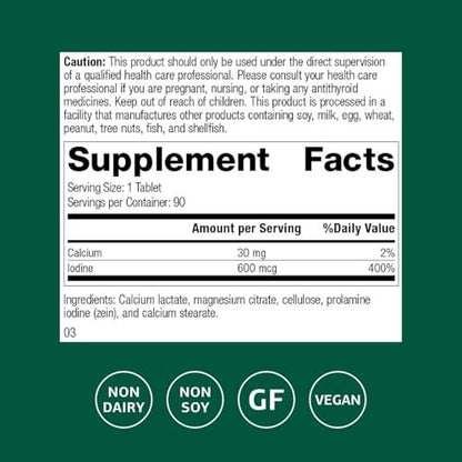 Standard Process Prolamine Iodine – Schilddrüsen-Unterstützung mit Jod – 90 Tabletten