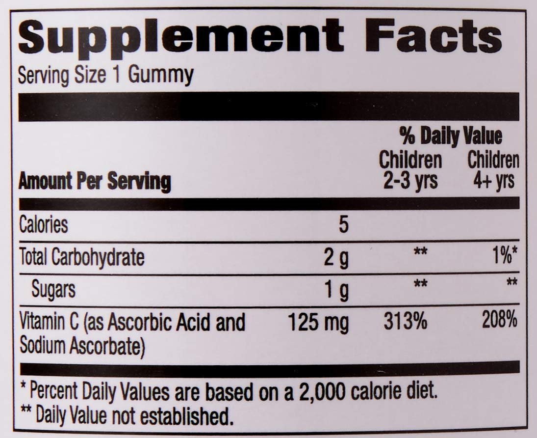 Mama Bear Vegane Vitamin C Gummibärchen für Kinder, Orange, 60 Stück, Immunsystem, 125 mg pro Gummibärchen