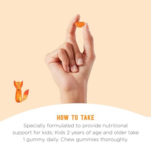 Mama Bear Vegane Vitamin C Gummibärchen für Kinder, Orange, 60 Stück, Immunsystem, 125 mg pro Gummibärchen