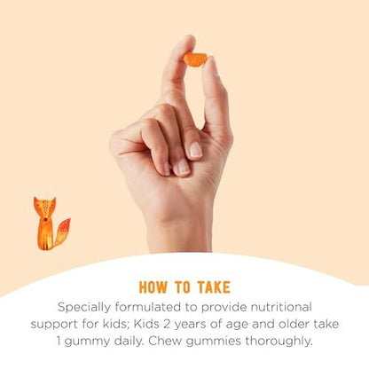 Mama Bear Vegane Vitamin C Gummibärchen für Kinder, Orange, 60 Stück, Immunsystem, 125 mg pro Gummibärchen