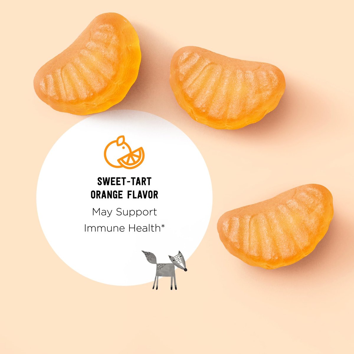 Mama Bear Vegane Vitamin C Gummibärchen für Kinder, Orange, 60 Stück, Immunsystem, 125 mg pro Gummibärchen