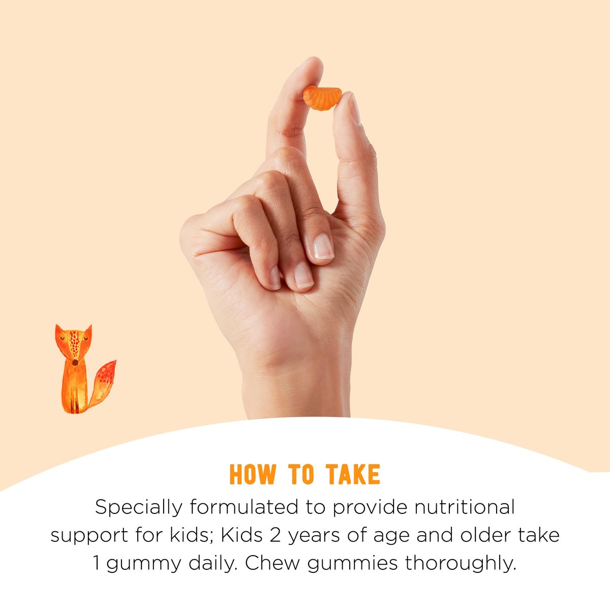 Mama Bear Vegane Vitamin C Gummibärchen für Kinder, Orange, 60 Stück, Immunsystem, 125 mg pro Gummibärchen