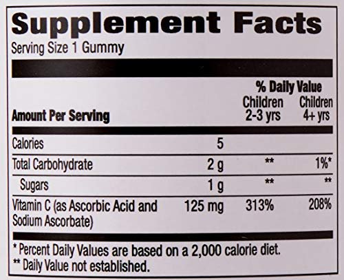 Mama Bear Vegane Vitamin C Gummibärchen für Kinder, Orange, 60 Stück, Immunsystem, 125 mg pro Gummibärchen