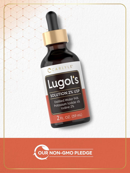 Carlyle Lugols Iodlösung 2% | 2 fl oz (1er-Pack) | Kaliumiodid und Iodlösung 2% flüssige Tropfen