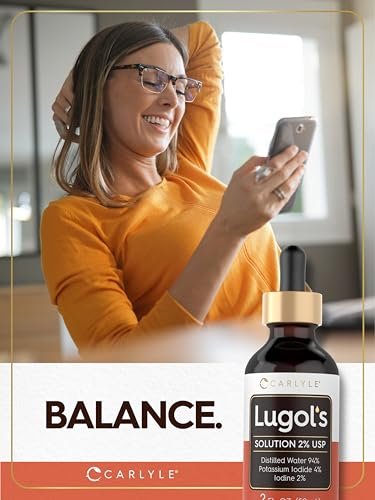 Carlyle Lugols Iodlösung 2% | 2 fl oz (1er-Pack) | Kaliumiodid und Iodlösung 2% flüssige Tropfen
