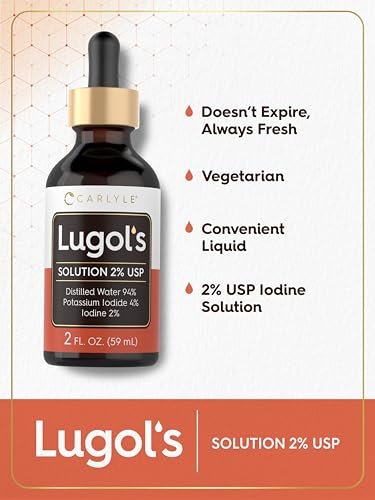 Carlyle Lugols Iodlösung 2% | 2 fl oz (1er-Pack) | Kaliumiodid und Iodlösung 2% flüssige Tropfen
