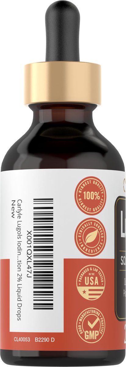 Carlyle Lugols Iodlösung 2% | 2 fl oz (1er-Pack) | Kaliumiodid und Iodlösung 2% flüssige Tropfen