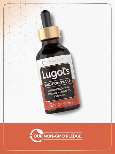 Carlyle Lugols Iodlösung 2% | 2 fl oz (1er-Pack) | Kaliumiodid und Iodlösung 2% flüssige Tropfen