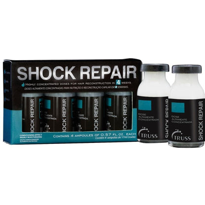 TRUSS Repairing Hair Serum – Shock Repair Haarpflege für geschädigtes Haar – Hochkonzentriert gegen Spliss und für Schutz – Wöchentliche rekonstruierende Behandlung für Feuchtigkeit und Stärke (4 Ampullen)