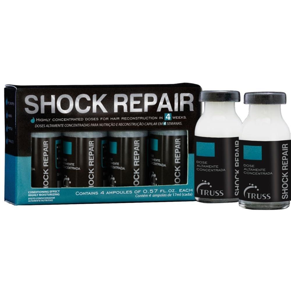 TRUSS Repairing Hair Serum – Shock Repair Haarpflege für geschädigtes Haar – Hochkonzentriert gegen Spliss und für Schutz – Wöchentliche rekonstruierende Behandlung für Feuchtigkeit und Stärke (4 Ampullen)