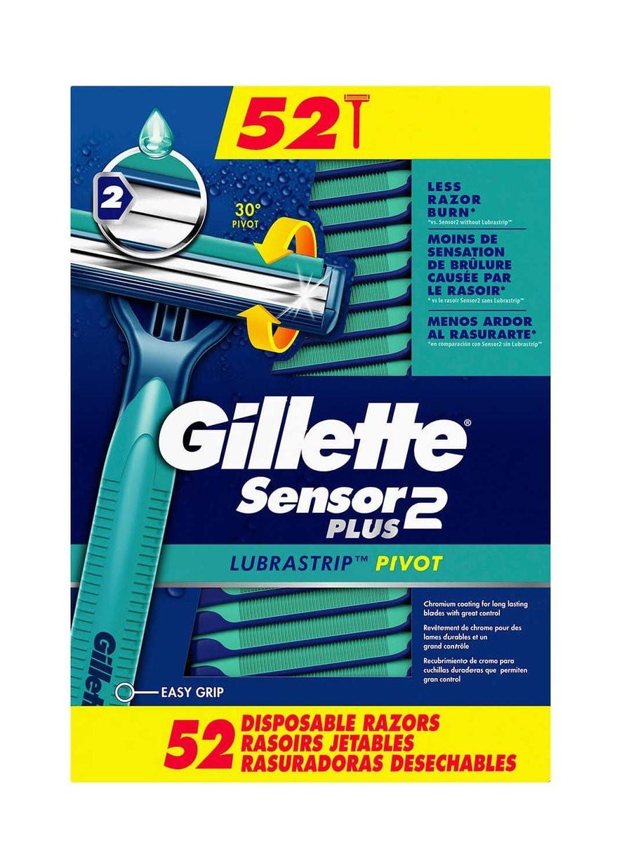 Gillette Sensor2 Plus Einwegrasierer (52er-Pack) – Glatte Rasur für Herren