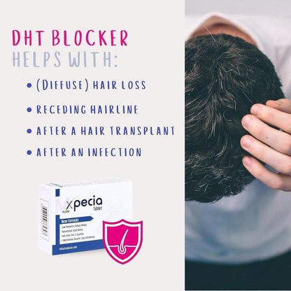 XPECIA Anti-Haarausfall DHT-Blocker für Männer – Neue Haarwuchs-Formel 60 Tabletten
