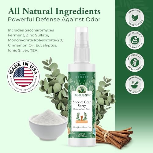Foot Sense – Schuhdeo & Fußspray – Natürlicher Geruchsentferner für Füße, Schuhe & Sportausrüstung – Lang anhaltende Erfrischung für Erwachsene & Kinder – 150 ml