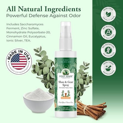 Foot Sense – Schuhdeo & Fußspray – Natürlicher Geruchsentferner für Füße, Schuhe & Sportausrüstung – Lang anhaltende Erfrischung für Erwachsene & Kinder – 150 ml