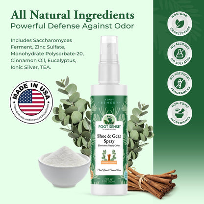 Foot Sense – Schuhdeo & Fußspray – Natürlicher Geruchsentferner für Füße, Schuhe & Sportausrüstung – Lang anhaltende Erfrischung für Erwachsene & Kinder – 150 ml