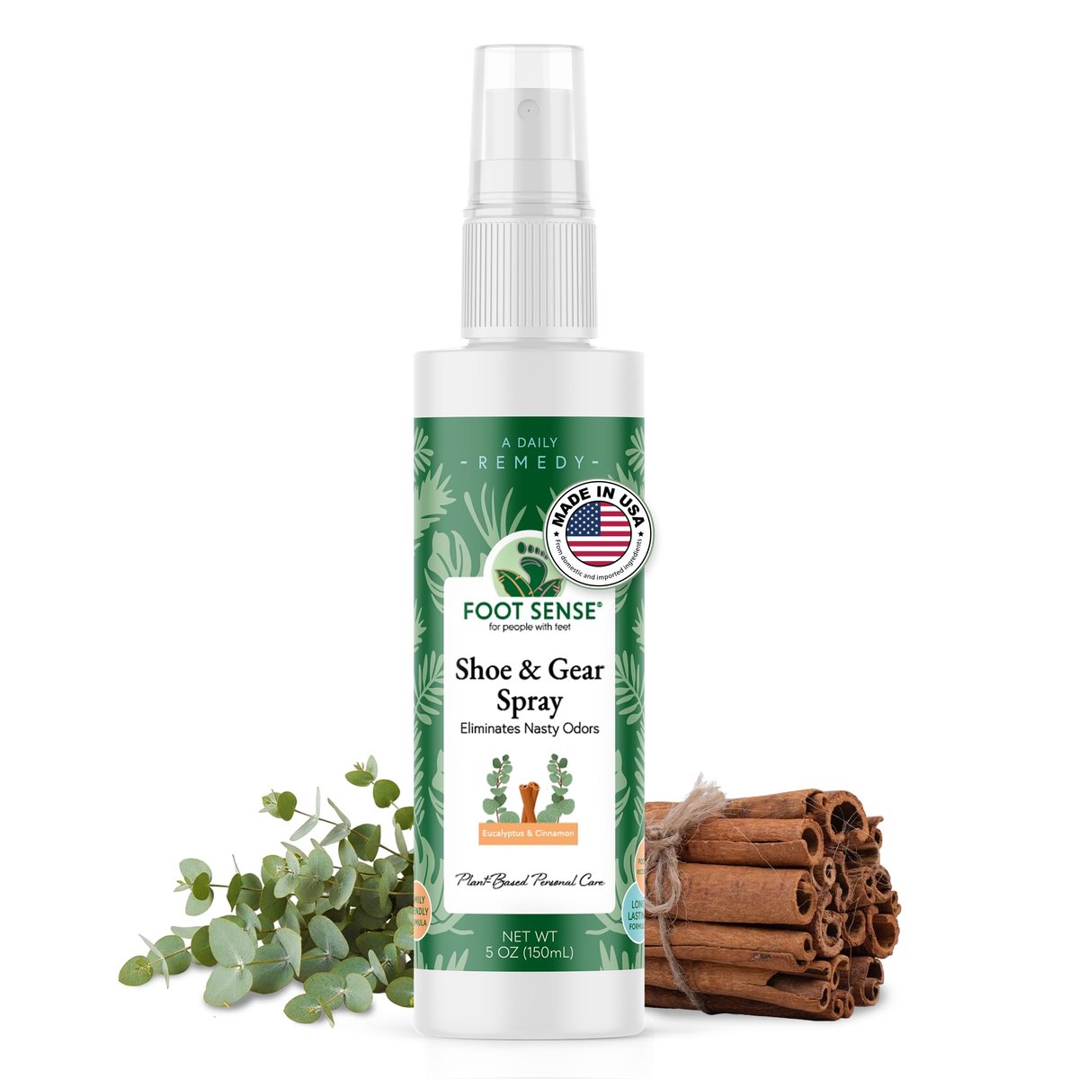 Foot Sense – Schuhdeo & Fußspray – Natürlicher Geruchsentferner für Füße, Schuhe & Sportausrüstung – Lang anhaltende Erfrischung für Erwachsene & Kinder – 150 ml