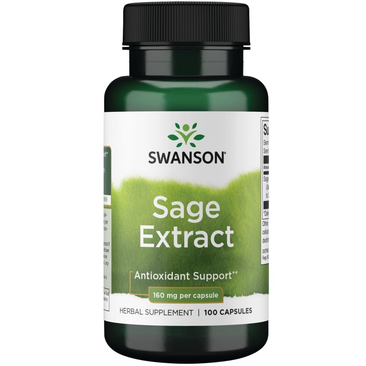 Swanson Salbeiextrakt – Kräuterergänzung für ganzheitliche Gesundheit und Schutz – Natürliche Formel zur allgemeinen Wellness-Unterstützung (100 Kapseln, 160 mg pro Kapsel)