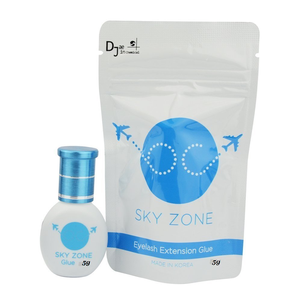 Wimpernverlängerungskleber sky zone 5 ml – Volumen- und Classic-Wimpern – 1-2 Sekunden Trocknungszeit – Haltbarkeit 7 Wochen – Latexfrei – Mink/Seide – Geringe Dämpfe