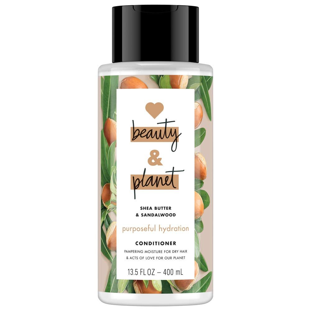 Love Beauty and Planet Shea Butter & Sandelholz Feuchtigkeitsspendender Reinigungs-Conditioner, 400 ml