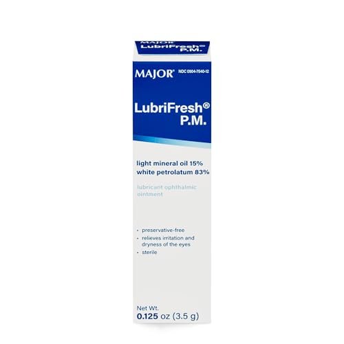 MAJOR Lubrifresh P.M. Sterile Augensalbe – Konservierungsmittelfreie Augenpflege – Trockene Augen Linderung – 3,5 g (1 Packung)