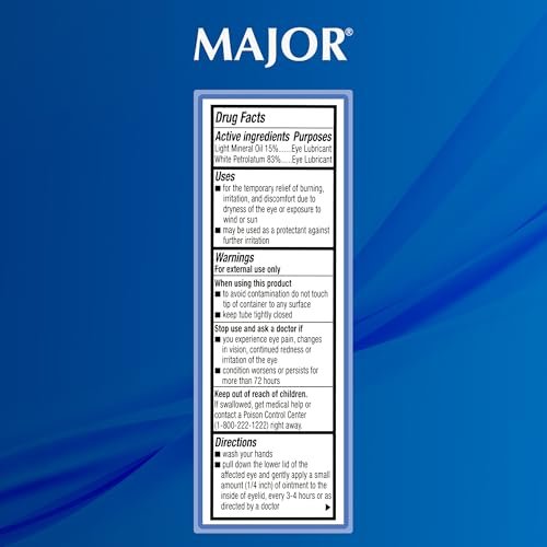 MAJOR Lubrifresh P.M. Sterile Augensalbe – Konservierungsmittelfreie Augenpflege – Trockene Augen Linderung – 3,5 g (1 Packung)