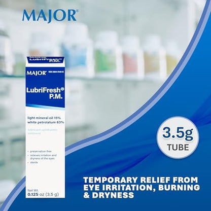 MAJOR Lubrifresh P.M. Sterile Augensalbe – Konservierungsmittelfreie Augenpflege – Trockene Augen Linderung – 3,5 g (1 Packung)