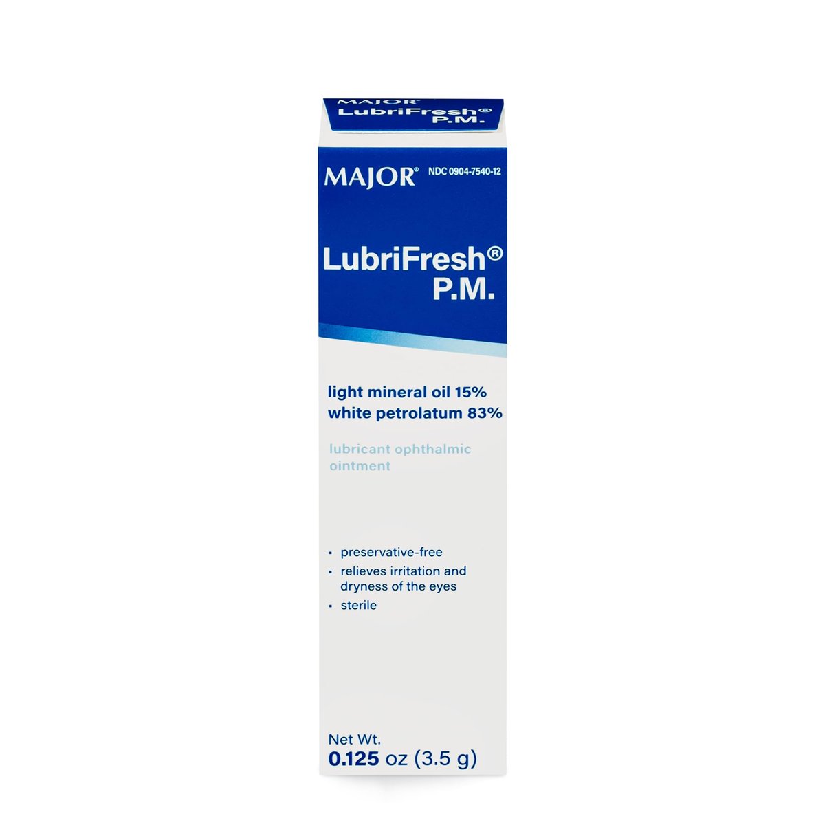 MAJOR Lubrifresh P.M. Sterile Augensalbe – Konservierungsmittelfreie Augenpflege – Trockene Augen Linderung – 3,5 g (1 Packung)