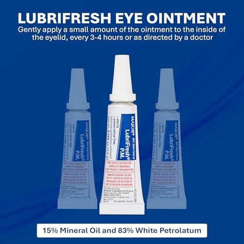 MAJOR Lubrifresh P.M. Sterile Augensalbe – Konservierungsmittelfreie Augenpflege – Trockene Augen Linderung – 3,5 g (1 Packung)