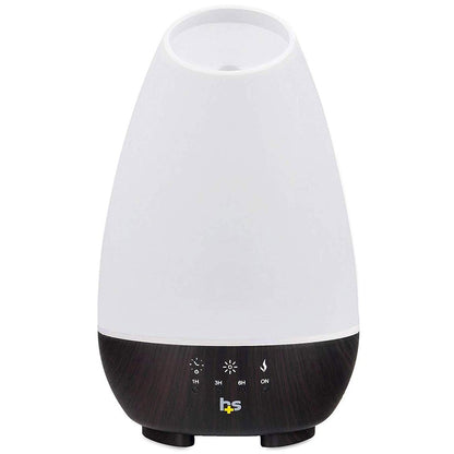 HealthSmart 500ML Essential Oil Diffuser für große Räume – Kaltnebel-Luftbefeuchter & Aromatherapie-Diffuser mit einstellbarem Timer, Nebelmodus und 7 LED-Lichtfarben, Weiß