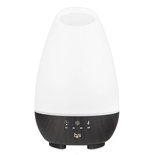 HealthSmart 500ML Essential Oil Diffuser für große Räume – Kaltnebel-Luftbefeuchter & Aromatherapie-Diffuser mit einstellbarem Timer, Nebelmodus und 7 LED-Lichtfarben, Weiß