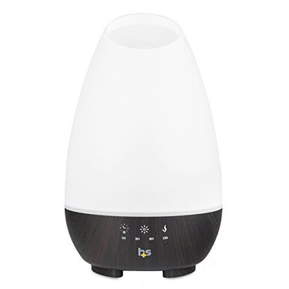 HealthSmart 500ML Essential Oil Diffuser für große Räume – Kaltnebel-Luftbefeuchter & Aromatherapie-Diffuser mit einstellbarem Timer, Nebelmodus und 7 LED-Lichtfarben, Weiß