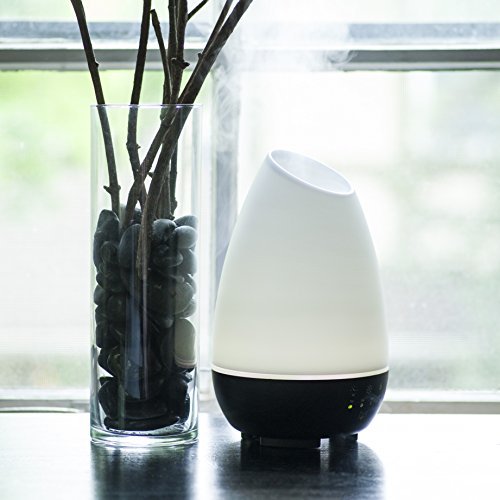 HealthSmart 500ML Essential Oil Diffuser für große Räume – Kaltnebel-Luftbefeuchter & Aromatherapie-Diffuser mit einstellbarem Timer, Nebelmodus und 7 LED-Lichtfarben, Weiß
