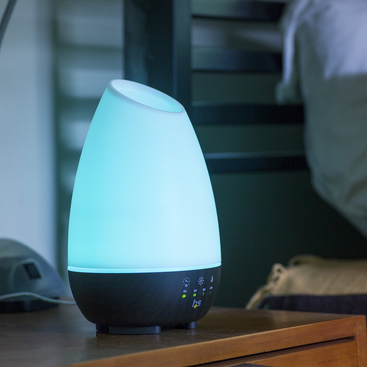HealthSmart 500ML Essential Oil Diffuser für große Räume – Kaltnebel-Luftbefeuchter & Aromatherapie-Diffuser mit einstellbarem Timer, Nebelmodus und 7 LED-Lichtfarben, Weiß