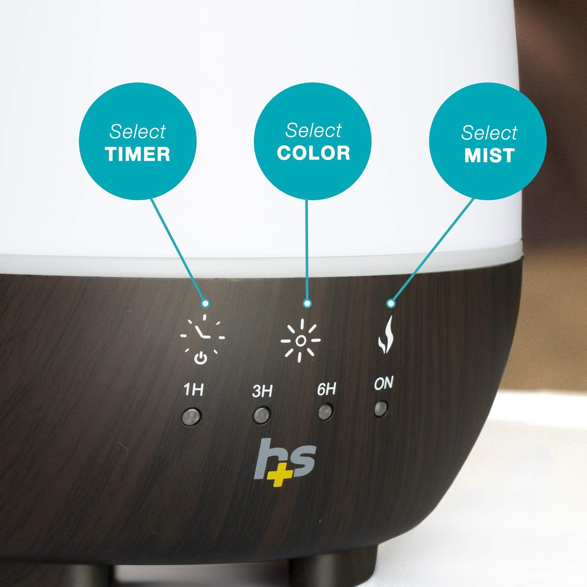 HealthSmart 500ML Essential Oil Diffuser für große Räume – Kaltnebel-Luftbefeuchter & Aromatherapie-Diffuser mit einstellbarem Timer, Nebelmodus und 7 LED-Lichtfarben, Weiß