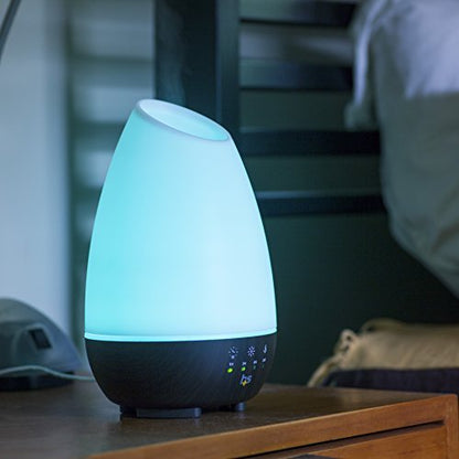HealthSmart 500ML Essential Oil Diffuser für große Räume – Kaltnebel-Luftbefeuchter & Aromatherapie-Diffuser mit einstellbarem Timer, Nebelmodus und 7 LED-Lichtfarben, Weiß