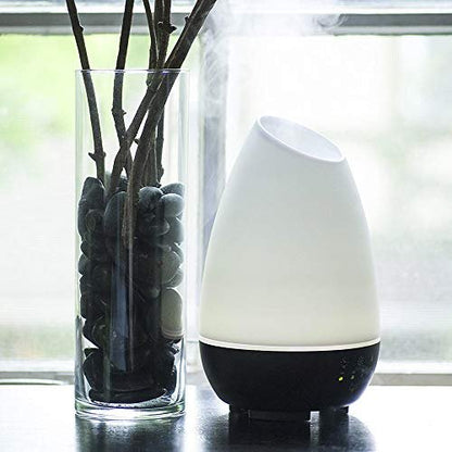 HealthSmart 500ML Essential Oil Diffuser für große Räume – Kaltnebel-Luftbefeuchter & Aromatherapie-Diffuser mit einstellbarem Timer, Nebelmodus und 7 LED-Lichtfarben, Weiß