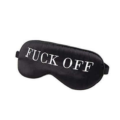 NMM Global 100% Maulbeerseide Schlafmaske – Schwarze Schlafmaske mit verstellbarem Band und Satin-Blick – Fuck Off