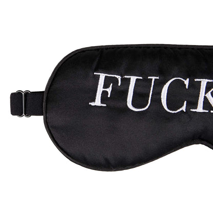NMM Global 100% Maulbeerseide Schlafmaske – Schwarze Schlafmaske mit verstellbarem Band und Satin-Blick – Fuck Off