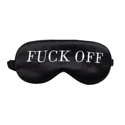NMM Global 100% Maulbeerseide Schlafmaske – Schwarze Schlafmaske mit verstellbarem Band und Satin-Blick – Fuck Off