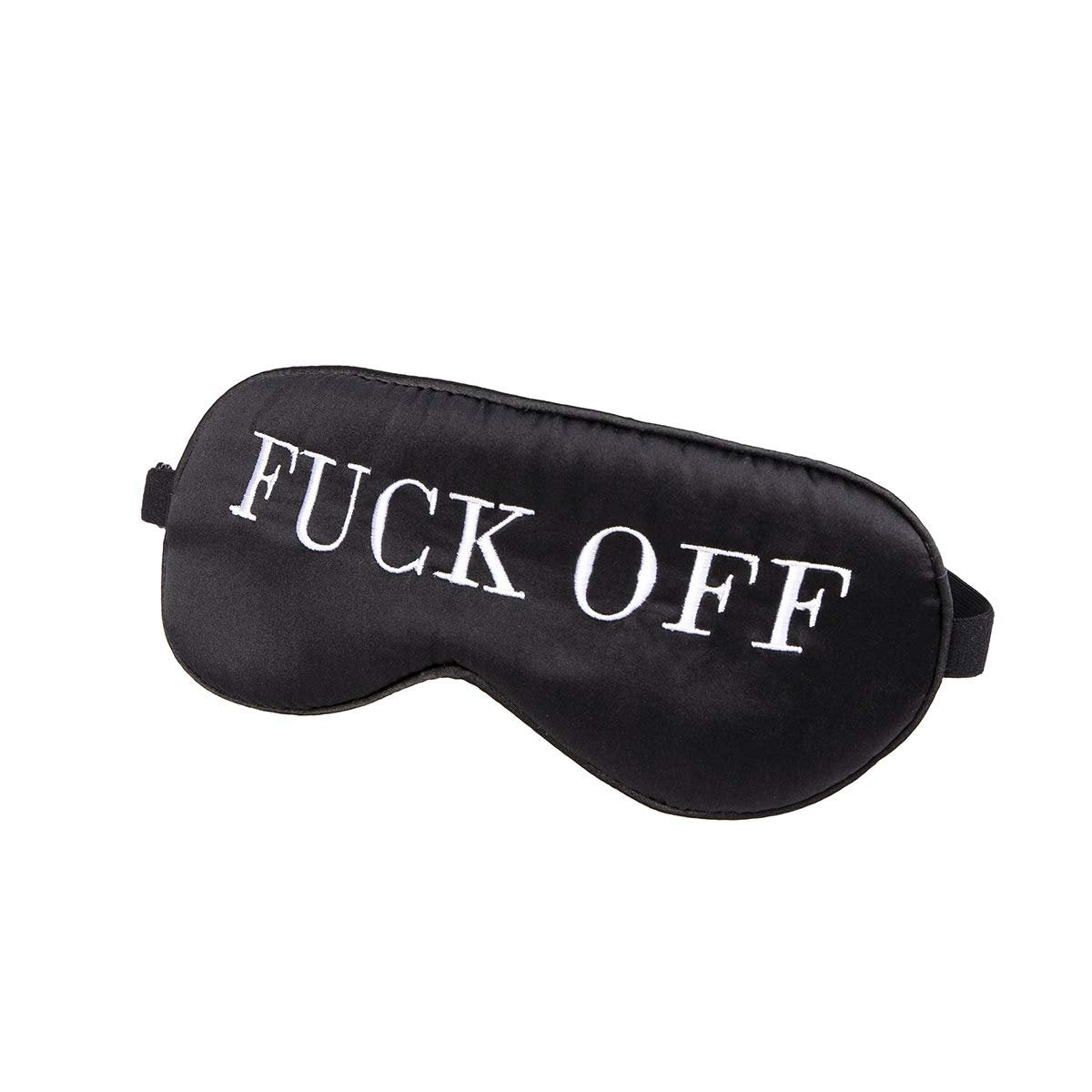 NMM Global 100% Maulbeerseide Schlafmaske – Schwarze Schlafmaske mit verstellbarem Band und Satin-Blick – Fuck Off