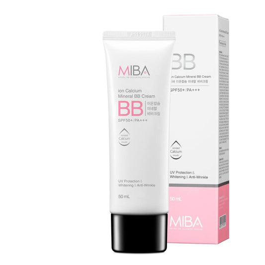 MIBA Ion Calcium Mineral BB Cream 50ml – Patentierte Mineral-Ionen-Calcium-Formel für langanhaltende, deckende Make-up-Grundlage