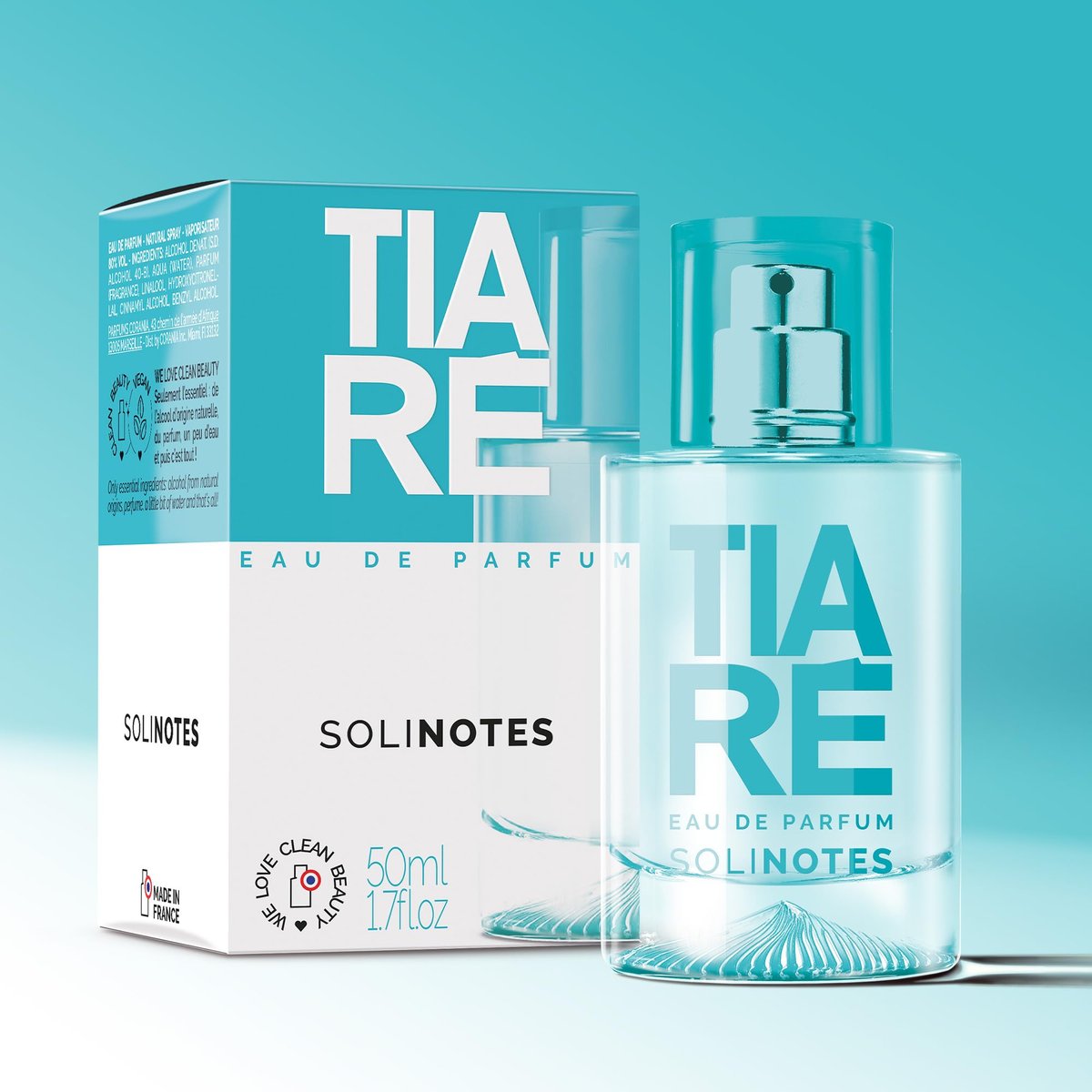 SOLINOTES Tiaré Parfüm für Frauen - Eau de Parfum | Zarter Blütenduft und beruhigende Note - Hergestellt in Frankreich - Vegan - 50 ml