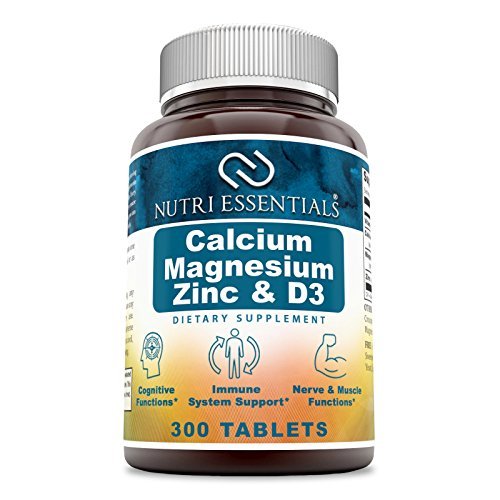 Nutri Essentials Calcium Magnesium Zink + Vitamin D3 Tabletten – Fördert starke Knochen & Zähne, unterstützt Nerven- & Muskelfunktion (300 Stück)