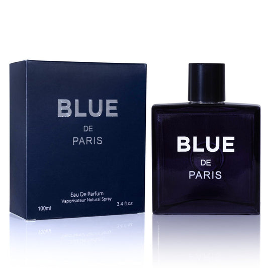 NovoGlow Blue De Paris Für Männer – 3,4 Fl. Oz. (100 ml) Herrenduft – Erfrischend holzige, blumige & fruchtige Duftkomposition – Lang anhaltender maskuliner Duft, ideales Geschenk