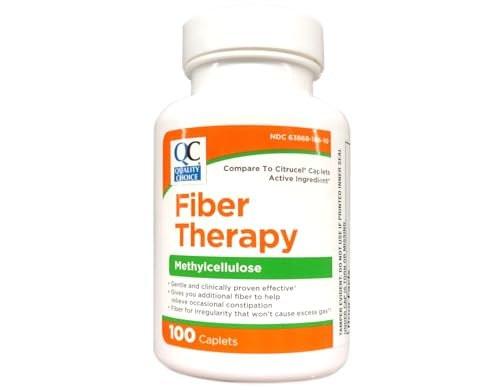 Quality Choice Fiber Therapy Caplets, 100 Stück – Sanftes Ballaststoff-Abführmittel mit Methylcellulose zur Verstopfungslinderung, glutenfrei, nicht allergieauslösend, sanft & wirksam