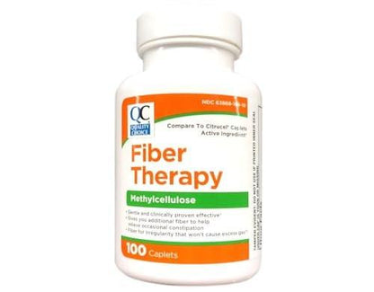 Quality Choice Fiber Therapy Caplets, 100 Stück – Sanftes Ballaststoff-Abführmittel mit Methylcellulose zur Verstopfungslinderung, glutenfrei, nicht allergieauslösend, sanft & wirksam